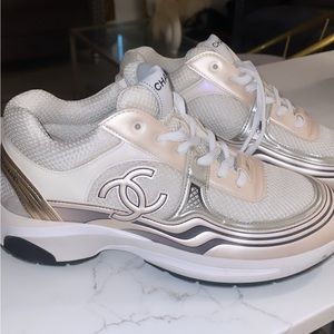 Metallic Chanel Sneakers. Lightly worn.